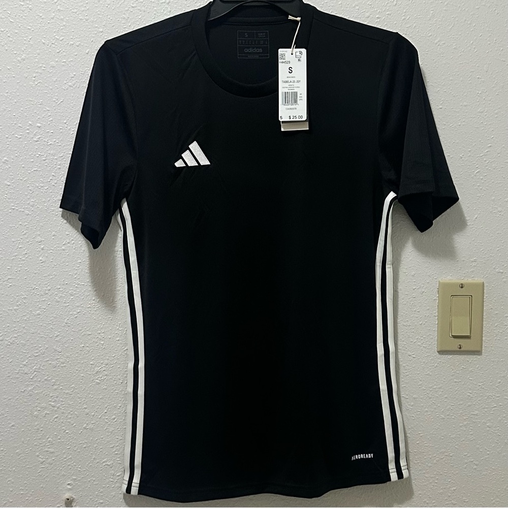 Adidas Men's Black and White Short Sleeve Tee, Size Small Mens Brand New